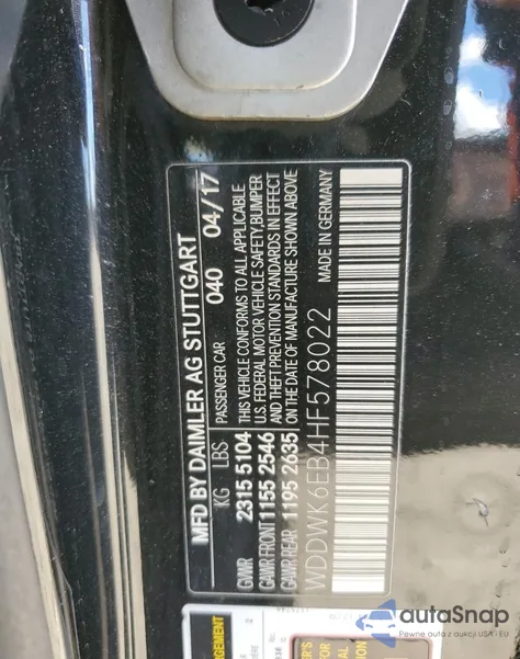 2017 Mercedes-Benz C 43 4Matic Amg from USA, damaged, VIN WDDWK6EB4HF578022